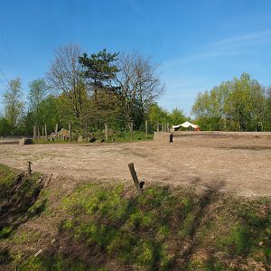 Asian elephant, Chital, Red deer and Crab-eating macaque exhibit, 2023-04-30