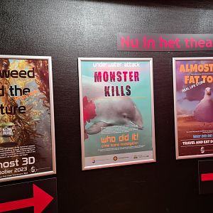 Movie posters near film room