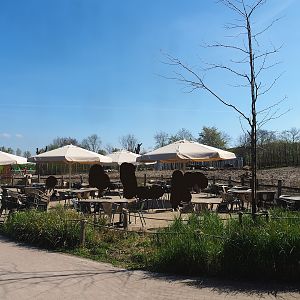 Terrace with view of Indian rhinoceros, Nilgai, Indian hog deer and Visayan warty pig exhibit, 2023-04-30