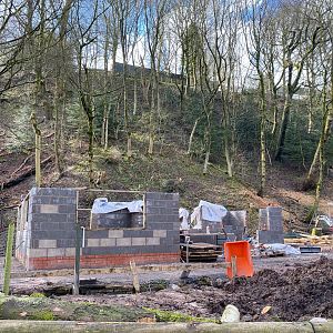 New reindeer enclosure, building construction work Dudley, UK