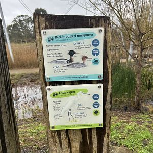 Signage in Waterscapes Aviary