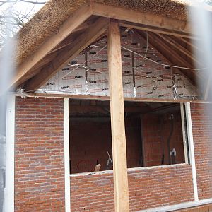 New waffle house, built in same style as nearby old deer houses, 2024-03-09