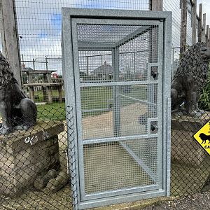 Lion Enclosure Service Door at Wolds Wildlife Park (March 2024)