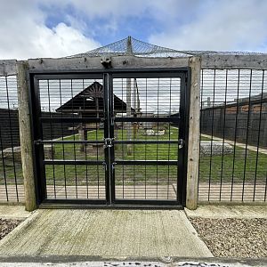 Cougar Enclosure Service Door at Wolds Wildlife Park (March 2024)