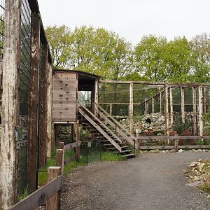Smaller snow leopard exhibit and Snow leopard and Rocky Mountain goat viewing hut, 2024-04-14