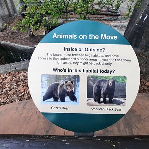 Rotational bear exhibit sign