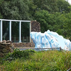 Viewing window for main polar bear exhibit and iceberg play area, 2023-08-17