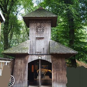 Bear forest area - Bear education cabin in Carpathian village, 2023-08-17