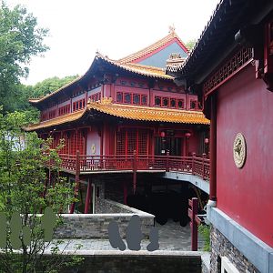 Pandasia - Giant panda and restaurant building, 2023-08-17