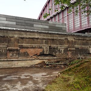 Jubilee complex demolition - Demolition of aviaries revealing arches of railway viaduct, 2024-05-01