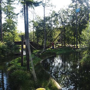Ring-tailed lemur island and creek with pedalo boats, 2023-09-24