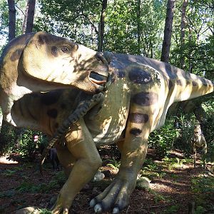 Dino Forest - Iguanodon attacked by Deinonychus models, 2023-09-24