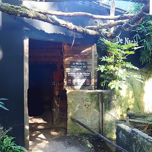 Entrance to "De Nacht" (The Night) Nocturnal house, next to yellow mongoose exhibit, 2023-09-24