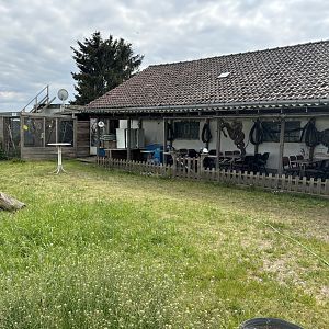Lovebird aviary and closed off Guest Seating Area at Schildkröten und Reptilien Zoo Neu-Ulm