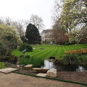 Park view from walkway between Egyptian Temple and Hippopotamus house, towards the entrance, 2023-04-08