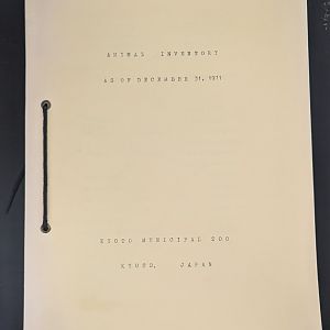 Kyoto Municipal Zoo Animal Inventory 1971