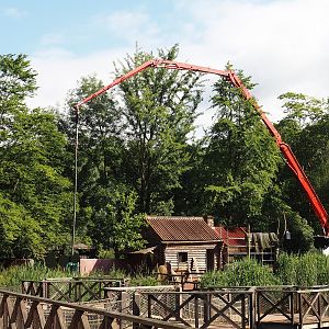 Tasmanian devil exhibit renovation and expansion with former wombat/echidna area - Pouring of concrete, 2024-05-28