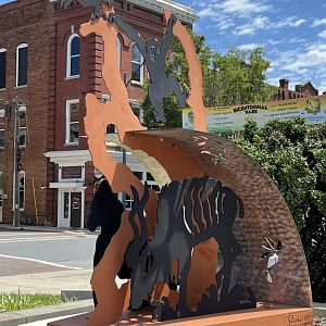 Old zoo sculptures in Downtown Asheboro