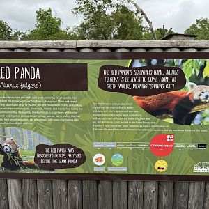 Red Panda Sign at Woodside Wildlife Park (May 2024)