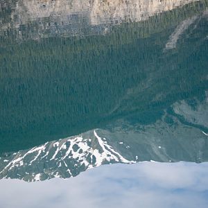 Reflection of the Rockies on Muncho Lake, British Columbia
