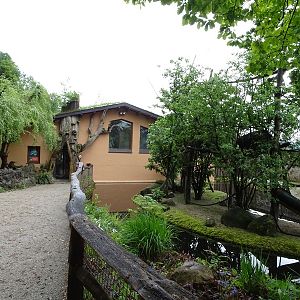 South-America House with capuchin enclosure