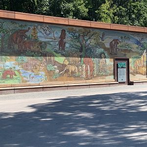 Historical elephant house mural