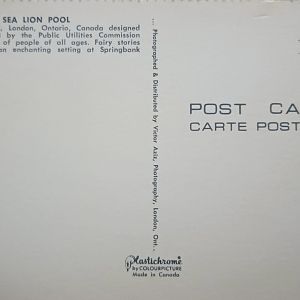 Reverse Story Book Gardens Sea Lion Pool Postcard