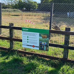 Banteng signage, ZSL Whipsnade, UK