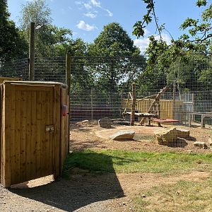 Jimmy's farm, brown bear enclosure, house and house enclosure