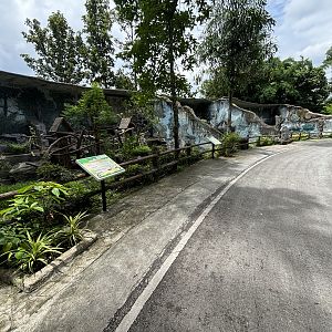 Row of primate exhibits
