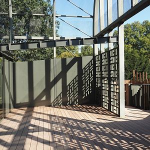 New partially opened upper viewing area for hippo house aviary, 2024-08-28