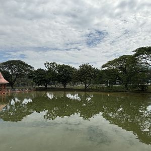Lake outside the zoo’s entrance