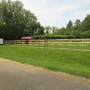 new pen being built at the Wells Fargo Family Farm