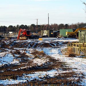 Work on the lion enclosures