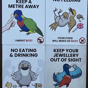 Signs in 4-Acre Heart of Africa Aviary