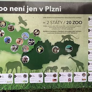 Union of Czech and Slovak zoos signage in front of the zoo