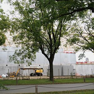 The Sanctuary (Massive South American rainforest hall with hotel rooms) and water park construction site, 2024-09-17