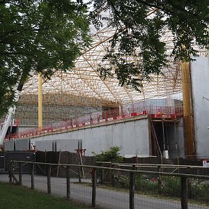 The Sanctuary (Massive South American rainforest hall with hotel rooms) and water park construction site, 2024-09-17