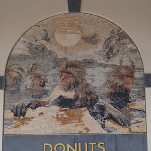 Golden Clock Square entrance area - Japanese macaques mosaic, 2024-09-17