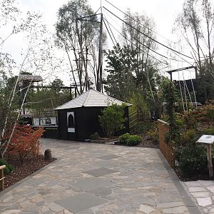 Islands of the Rising Sun - Hokkaido - View towards Red-crowned crane exhibit and Siamang structures, 2024-09-17