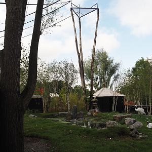 Islands of the Rising Sun - Hokkaido - Red-crowned crane exhibit and Siamang structures, 2024-09-17