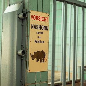 "Caution Rhinoceros splashes into the audience"