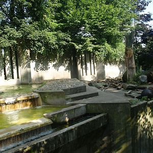 Old concrete Kodiak bear exhibit (Now replaced by modern bear exhibit), 2008-08-06