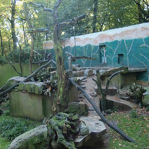Former polar bear and fur seal exhibit, used as a Mandrill exhibit at the time (Now gone), 2014-10-19