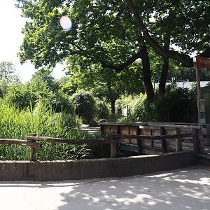 One of the entrances to the walk-through ring-tailed lemur and black-and-white ruffed lemur island, 2024-06-08