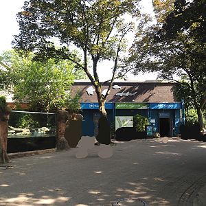 Giant otter exhibit and exterior of the aquarium building, 2024-06-08