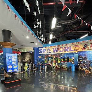 Aquarium Entrance Plaza - eating area is to the right