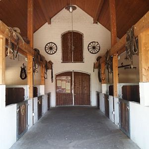 Farm area - Interior of the donkey and cattle barn, 2024-06-08