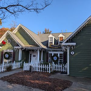 Discovery House with holiday decor