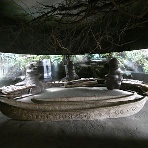 Aquariums in entrance hall of Indonesian Jungle